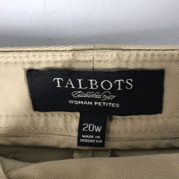 Talbots Size 20W‎ Petite Heritage Pants Crop Ankle Khaki Career Minimalist - Picture 7 of 13
